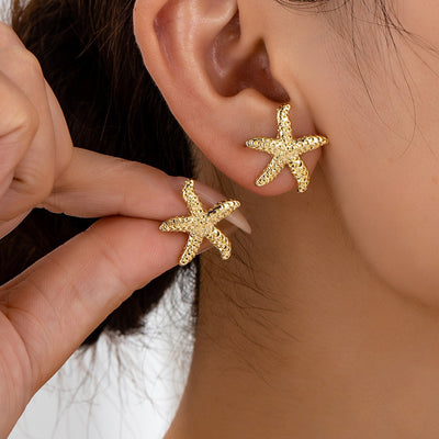 European And American Style Cool Fashion Trendy Starfish Earrings