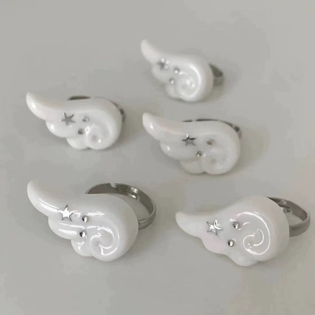 Niche Fashion Angel Wings Cute Open Ring For Women