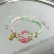 Girl Peach Blossom Color Matching Couple Safety Bracelet