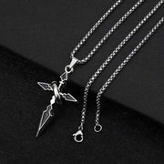 Minimalist Hip Hop Ring Cross Necklace