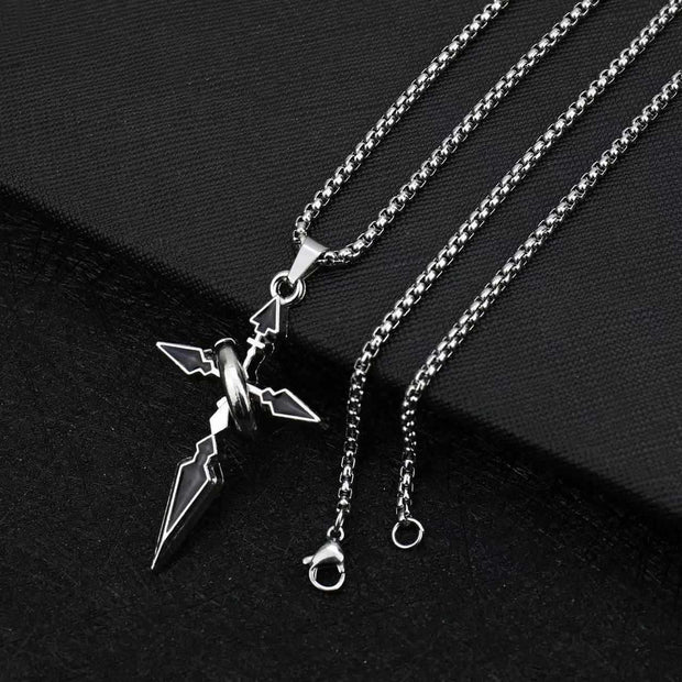Minimalist Hip Hop Ring Cross Necklace