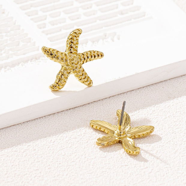 European And American Style Cool Fashion Trendy Starfish Earrings