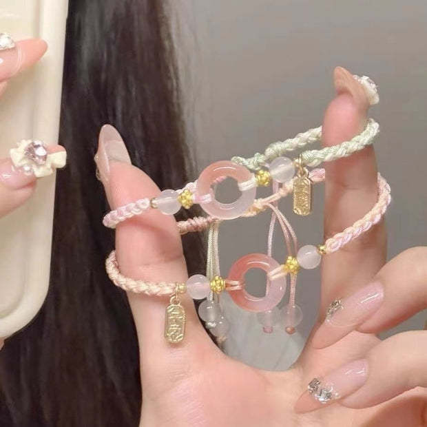 Girl Peach Blossom Color Matching Couple Safety Bracelet
