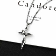 Minimalist Hip Hop Ring Cross Necklace