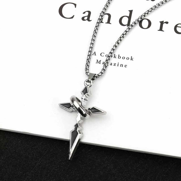 Minimalist Hip Hop Ring Cross Necklace