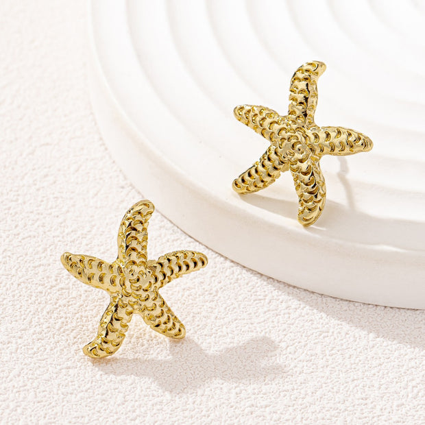 European And American Style Cool Fashion Trendy Starfish Earrings