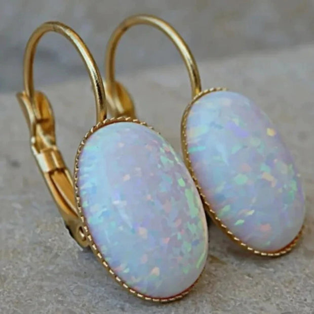 Square Ear Clip Crystal Egg-shaped Earrings