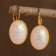 Square Ear Clip Crystal Egg-shaped Earrings