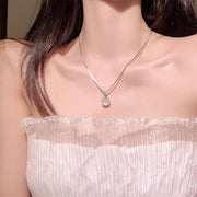 Titanium Steel Necklace Female Niche Design Hot Girl Short Pearl
