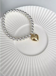 Round Beads Glossy Heart-shaped Multi-part Bracelet