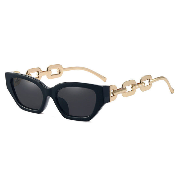 Small Frame Personalized Chain Temples Sunshade Sunglasses