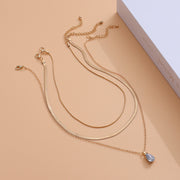 Sweet Cool Simple Metal Niche Water Drop Necklace