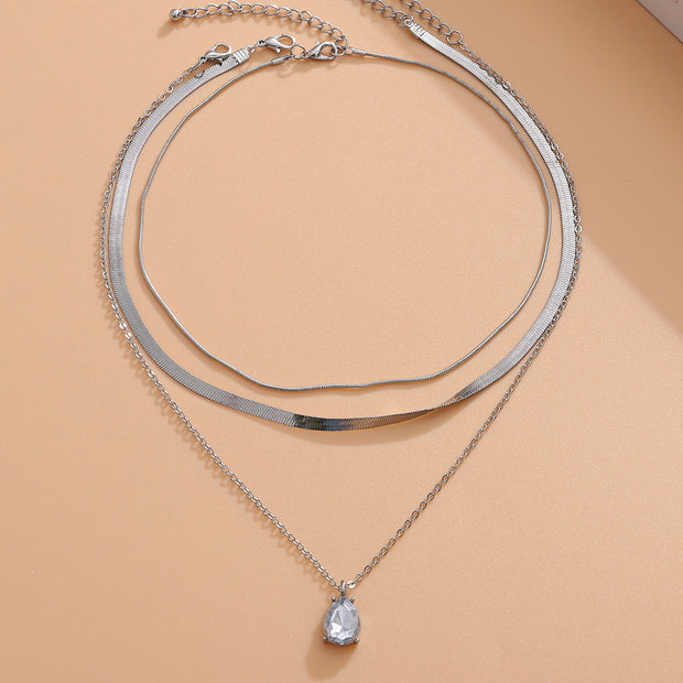 Sweet Cool Simple Metal Niche Water Drop Necklace