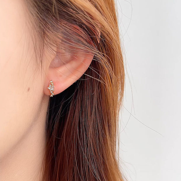 Star Ear Studs Female Zircon Earrings