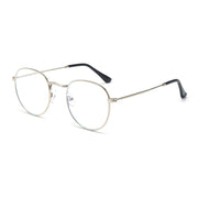 HD Anti-blue Ray Fashion Round Frame Metal Sunglasses