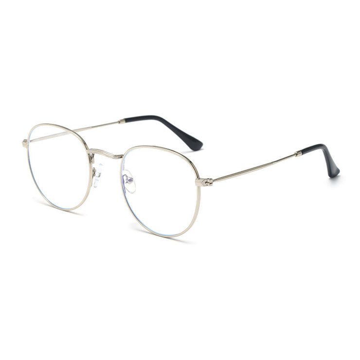 HD Anti-blue Ray Fashion Round Frame Metal Sunglasses