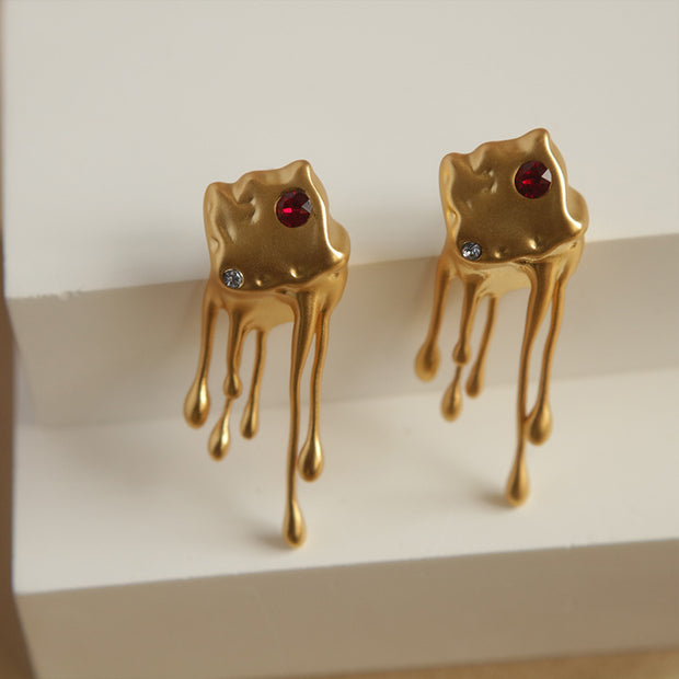 Silver Pin Earrings High Zircon Ear Studs