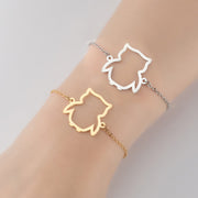 Cut Small Animal Hollow Owl Pendant Simple Bracelet