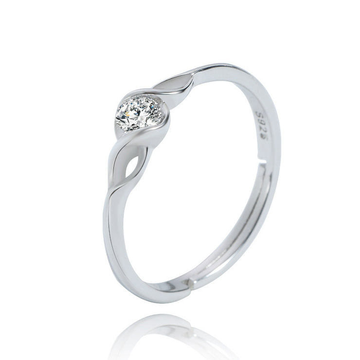 Simple Korean Style Love's Interwoven Heart-pleasing Ring