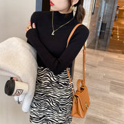 Half Turtleneck Knitted Sweater Women's Bottoming Shirt Women's Autumn And Winter