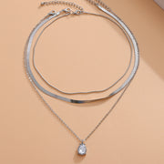 Sweet Cool Simple Metal Niche Water Drop Necklace