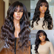Wig Female Long Curly Hair Big Wave Air Bangs Simulation Whole Head Cover